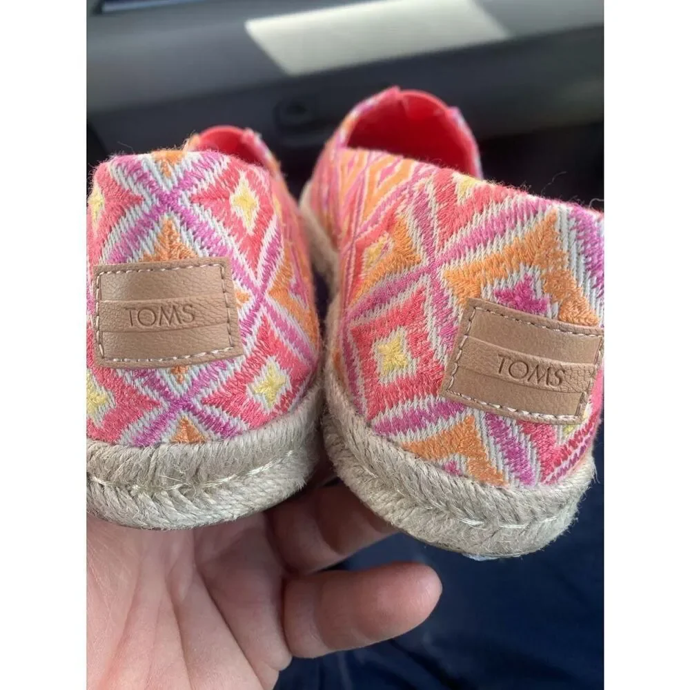 TOMS Alpargata Rope 2.0 Shell Pink Embroidery Espadrilles